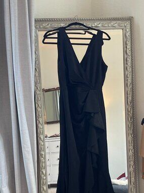 Black High-Low Event Dress | Lulu's Pure Loveliness Black Pleated Ruffled High-L